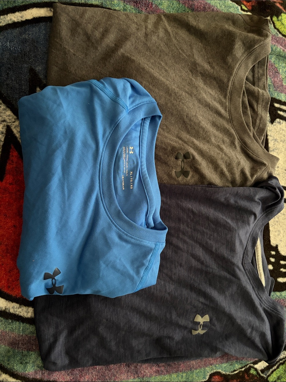 Pack of 3 Under Armour Men’s Short-Sleeve Performance Tees - Blue, Olive, Navy